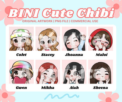 BINI | 8 Chibi Emotes Stickers